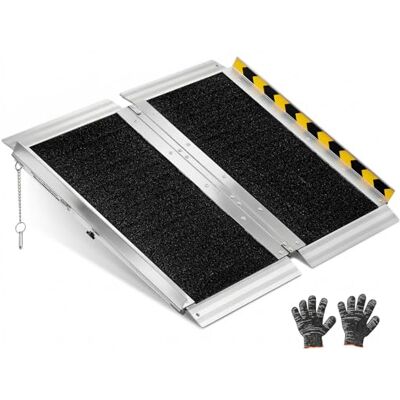 VEVOR Rollstuhlrampe Faltbar 610x745mm, 362,9kg Belastbare Schwellenrampe mit Rutschfester Oberfläche, Tragbare Alu-Auffahrschiene, Auffahrrampe für Rollstuhl Scooter Türschwelle Bordsteine Treppen VEVOR Rollstuhlrampe Faltbar 610x745mm, 362,9kg Belastbare Schwellenrampe mit Rutschfester Oberfläche, Tragbare Alu-Auffahrschiene, Auffahrrampe für Rollstuhl Scooter Türschwelle Bordsteine Treppen