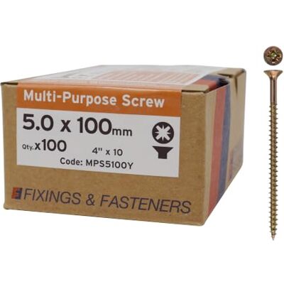 Forgefix Bargainscrews Mehrzweckschrauben für Karton 100 Stück, MPS5100Y Forgefix Bargainscrews Mehrzweckschrauben für Karton 100 Stück, MPS5100Y