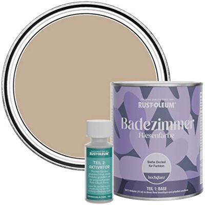 Rust-Oleum wasserfeste braun Fliesenfarbe für Badezimmer in Hochglanz Finish Gesalzenes Karamell 750ML Rust-Oleum wasserfeste braun Fliesenfarbe für Badezimmer in Hochglanz Finish Gesalzenes Karamell 750ML