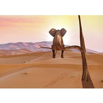 ART Fototapete Elefant auf baum 352 x 250 cm Vlies Tapeten XXL Moderne Wandtapete Wohnzimmer Schlafzimmer Rosa Braun 9133011a ART Fototapete Elefant auf baum 352 x 250 cm Vlies Tapeten XXL Moderne Wandtapete Wohnzimmer Schlafzimmer Rosa Braun 9133011a