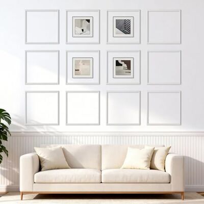 VEVOR Wandform-Set, 12er-Pack, 51x51 cm Stuckleisten aus Lackierbarem Polystyrol, Wasserfeste Wandleiste, Zierleiste für Wände, Friesleisten für Wohnzimmer, Schlafzimmer, Zuhause, Weiß VEVOR Wandform-Set, 12er-Pack, 51x51 cm Stuckleisten aus Lackierbarem Polystyrol, Wasserfeste Wandleiste, Zierleiste für Wände, Friesleisten für Wohnzimmer, Schlafzimmer, Zuhause, Weiß