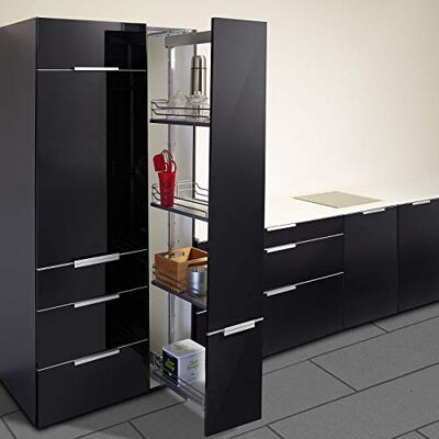SOTECH Dispensa-X Apothekerauszug SILBERGRAU matt 1900-2300 mm Tragkraft 100 Kg inkl. SoftstopPlus Clickfixx und 5 ARENA Style Tablaren für 400 mm breite Schränke Apothekerschrankbeschlag von SOTECH Dispensa-X Apothekerauszug SILBERGRAU matt 1900-2300 mm Tragkraft 100 Kg inkl. SoftstopPlus Clickfixx und 5 ARENA Style Tablaren für 400 mm breite Schränke Apothekerschrankbeschlag von