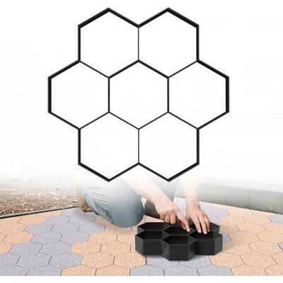 HENGMEI DIY Betonform Gehweg Form Gehwegen Schalungsform Gießform Pflasterform Schablone Terrassenformen Fliesenformen für Beton, Pflastersteine, Terrassenplatten (2 Stücke, Hexagon) HENGMEI DIY Betonform Gehweg Form Gehwegen Schalungsform Gießform Pflasterform Schablone Terrassenformen Fliesenformen für Beton, Pflastersteine, Terrassenplatten (2 Stücke, Hexagon)
