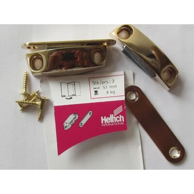 Hettich Sehr hochwertige Magnetschnäpper, Stahl vermessingt, goldfarben, 4 kg, 14,7x52x15mm, 2 Stück, 89332 Hettich Sehr hochwertige Magnetschnäpper, Stahl vermessingt, goldfarben, 4 kg, 14,7x52x15mm, 2 Stück, 89332