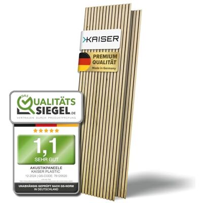 Kaiser ® Akustikpaneele Farbe: Eiche Wandpaneele in verschiedenen Formaten Deko Wohnzimmer Wanddeko in Holz Akustik Paneele Wand Lamellenwand (120 x 40 cm 1STK) Kaiser ® Akustikpaneele Farbe: Eiche Wandpaneele in verschiedenen Formaten Deko Wohnzimmer Wanddeko in Holz Akustik Paneele Wand Lamellenwand (120 x 40 cm 1STK)