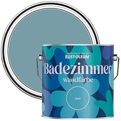Rust-Oleum blau feuchtigkeitsresistente Badezimmerwandfarbe Matt Finish Pazifikstaat 2,5 litres Rust-Oleum blau feuchtigkeitsresistente Badezimmerwandfarbe Matt Finish Pazifikstaat 2,5 litres