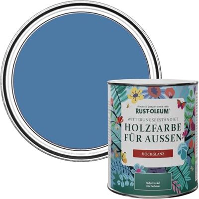Rust-Oleum Gartenfarbe, schimmelresistent, hochglanz, 750 ml, Blaue Seide Rust-Oleum Gartenfarbe, schimmelresistent, hochglanz, 750 ml, Blaue Seide