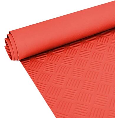 ANRO Gummimatte Riffelmatte Meterware 3mm Riffelblech Gummiläufer Riffelblechmatte als Werkstattboden, Bodenbelag, Werkbank Auflage, Gummi Matte für Anhänger, Garage Rot 290 x 100cm ANRO Gummimatte Riffelmatte Meterware 3mm Riffelblech Gummiläufer Riffelblechmatte als Werkstattboden, Bodenbelag, Werkbank Auflage, Gummi Matte für Anhänger, Garage Rot 290 x 100cm