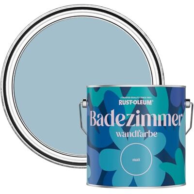 Rust-Oleum blau feuchtigkeitsresistente Badezimmerwandfarbe Matt Finish Porzelanblau 2,5 litres Rust-Oleum blau feuchtigkeitsresistente Badezimmerwandfarbe Matt Finish Porzelanblau 2,5 litres