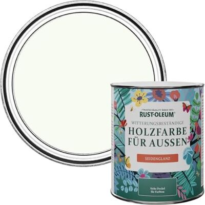 Rust-Oleum Holzfarbe Für Aussen, Wetterschutz, Seidenglanz, 750 ml, Ruhiges Weiß Rust-Oleum Holzfarbe Für Aussen, Wetterschutz, Seidenglanz, 750 ml, Ruhiges Weiß
