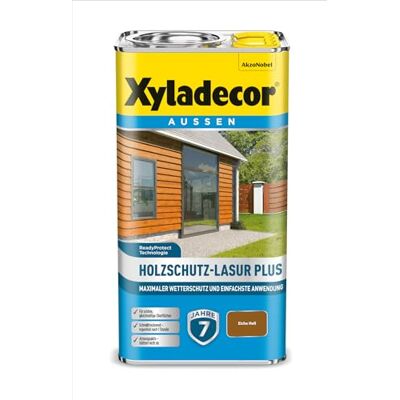 Xyladecor Holzschutz-Lasur Plus, Maximaler Wetterschutz und einfachste Anwendung, Eiche Hell, 4 l Xyladecor Holzschutz-Lasur Plus, Maximaler Wetterschutz und einfachste Anwendung, Eiche Hell, 4 l