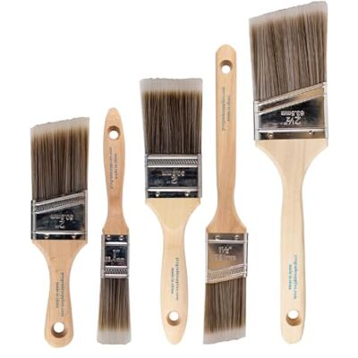 Pro Grade , Malerpinsel, 5-teilig, Malerpinsel-Set, Flach- & Winkelpinsel für Latex- und Ölfarben, Flecken, Innen- und Außenbereich, Heimwerker Pro Grade , Malerpinsel, 5-teilig, Malerpinsel-Set, Flach- & Winkelpinsel für Latex- und Ölfarben, Flecken, Innen- und Außenbereich, Heimwerker