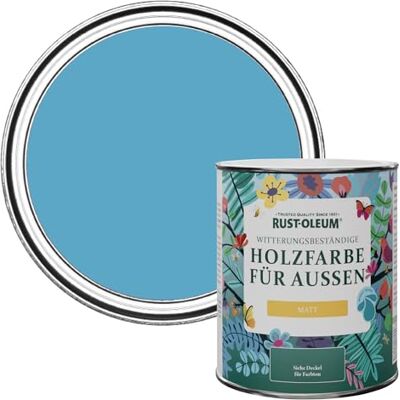 Rust-Oleum Holzfarbe Für Aussen, Wetterschutz, Matt, 750 ml, Azurblau Rust-Oleum Holzfarbe Für Aussen, Wetterschutz, Matt, 750 ml, Azurblau