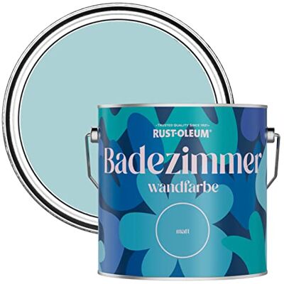 Rust-Oleum blau feuchtigkeitsresistente Badezimmerwandfarbe Matt Finish Inselblau 2,5 litres Rust-Oleum blau feuchtigkeitsresistente Badezimmerwandfarbe Matt Finish Inselblau 2,5 litres