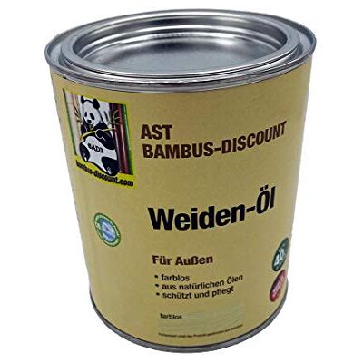 bambus-discount.com Holzschutz Weiden Pflegeöl farblos in Dose mit 0,75 Liter für Außen zum Schutz vor Klimaeinflüssen bambus-discount.com Holzschutz Weiden Pflegeöl farblos in Dose mit 0,75 Liter für Außen zum Schutz vor Klimaeinflüssen