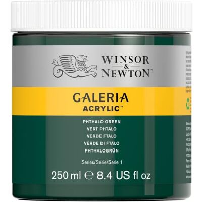 Winsor & Newton Galeria Acrylfarbe 250ml – Phthalogrün 2037522 – Hochpigmentiert, brillante Farbkraft, starke Deckkraft, schnell trocknend & vielseitig einsetzbar Winsor & Newton Galeria Acrylfarbe 250ml – Phthalogrün 2037522 – Hochpigmentiert, brillante Farbkraft, starke Deckkraft, schnell trocknend & vielseitig einsetzbar