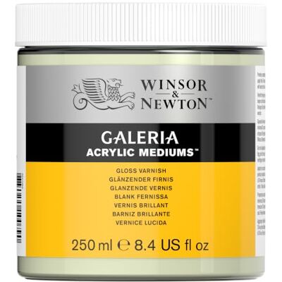 Winsor & Newton Galeria Glanzfirnis 250 ml – Acryl Schutzlack 3041003 Abnehmbarer Glanzfirnis zum Schutz von Acrylgemälden mit brillanter, glänzender Oberfläche. Winsor & Newton Galeria Glanzfirnis 250 ml – Acryl Schutzlack 3041003 Abnehmbarer Glanzfirnis zum Schutz von Acrylgemälden mit brillanter, glänzender Oberfläche.
