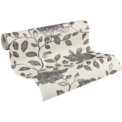 Schöner Wohnen Vliestapete Private Glam, Mustertapete mit edlem Blumenmotiv, grau, metallic, weiß, 945112 Schöner Wohnen Vliestapete Private Glam, Mustertapete mit edlem Blumenmotiv, grau, metallic, weiß, 945112