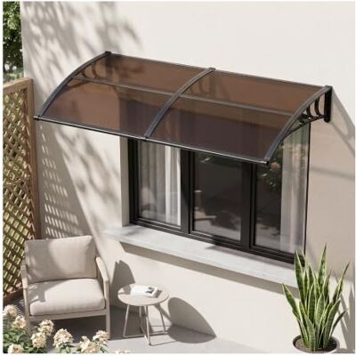 VEVOR Vordach für Haustür 965x1987 mm, Pultbogenvordach, Pultvordach mit Entwässerung & ABS-Halterung, Regen-, Schnee- & Sonnenschutz, Polycarbonat-Türüberdachung für Veranda & Terrasse, Braun VEVOR Vordach für Haustür 965x1987 mm, Pultbogenvordach, Pultvordach mit Entwässerung & ABS-Halterung, Regen-, Schnee- & Sonnenschutz, Polycarbonat-Türüberdachung für Veranda & Terrasse, Braun