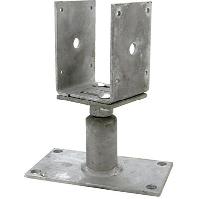 Connex Pfostenträger 80-150 mm chromfarbig feuerverzinkt zum Aufschrauben höhenverstellbar, seitenverstellbar von 80 – 150 mm / Einschlaghülse / Pfostenanker / U-Pfostenträger / HV4270 Connex Pfostenträger 80-150 mm chromfarbig feuerverzinkt zum Aufschrauben höhenverstellbar, seitenverstellbar von 80 – 150 mm / Einschlaghülse / Pfostenanker / U-Pfostenträger / HV4270