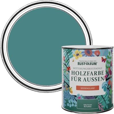 Rust-Oleum Holzfarbe Für Aussen, Wetterschutz, Seidenglanz, 750 ml, Pfauenfeder Rust-Oleum Holzfarbe Für Aussen, Wetterschutz, Seidenglanz, 750 ml, Pfauenfeder