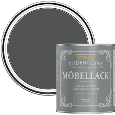 Rust-Oleum dunkelgrau Möbelfarbe mit Seidenglanz-Finish, geruchsarm und wasserbasiert für Innenholz Graphit 750ML Rust-Oleum dunkelgrau Möbelfarbe mit Seidenglanz-Finish, geruchsarm und wasserbasiert für Innenholz Graphit 750ML