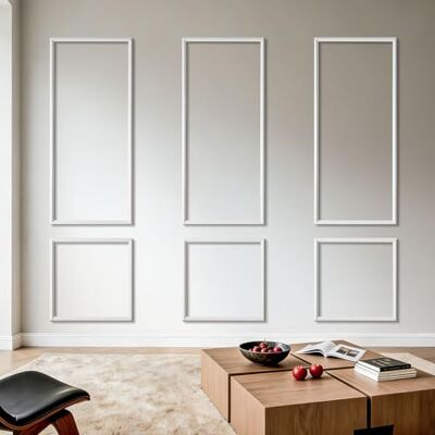 VEVOR Wandform-Set, 3er-Set 61x61 cm & 61x138 cm Stuckleisten aus Lackierbarem Polystyrol, Wasserfeste Wandleiste, Zierleiste für Wände, Friesleisten für Wohnzimmer, Schlafzimmer, Zuhause, Weiß VEVOR Wandform-Set, 3er-Set 61x61 cm & 61x138 cm Stuckleisten aus Lackierbarem Polystyrol, Wasserfeste Wandleiste, Zierleiste für Wände, Friesleisten für Wohnzimmer, Schlafzimmer, Zuhause, Weiß