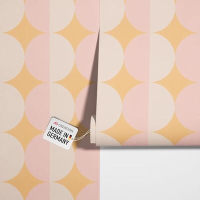 awallo New Walls Vliestapete Wohnzimmer Retro rosa orange beige Vintage Tapete 70er Jahre Stil – 10,05 x 0,53 m awallo New Walls Vliestapete Wohnzimmer Retro rosa orange beige Vintage Tapete 70er Jahre Stil – 10,05 x 0,53 m