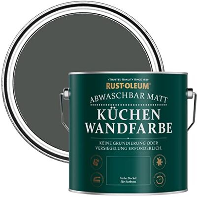 Rust-Oleum abwaschbare matte, geruchsarme dunkelgrau Küchenwandfarbe Graphit 2,5 Litres Rust-Oleum abwaschbare matte, geruchsarme dunkelgrau Küchenwandfarbe Graphit 2,5 Litres