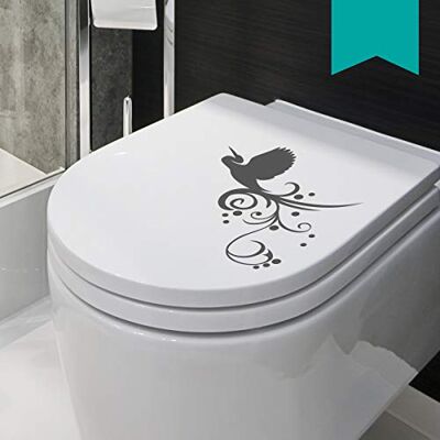 WANDKINGS WC Deckel Vogel Ranke Aufkleber 30 x 27 cm türkis erhältlich in 33 Farben WANDKINGS WC Deckel Vogel Ranke Aufkleber 30 x 27 cm türkis erhältlich in 33 Farben
