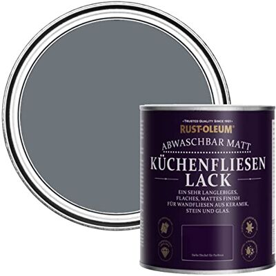 Rust-Oleum abwaschbare Küchenfliesenlack in dunkelgrau mit Matt Finish Marinegrau 750ML Rust-Oleum abwaschbare Küchenfliesenlack in dunkelgrau mit Matt Finish Marinegrau 750ML