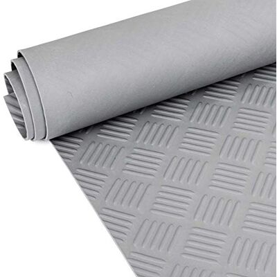 ANRO Gummimatte Riffelmatte Meterware 3mm Riffelblech Gummiläufer Riffelblechmatte als Werkstattboden, Bodenbelag, Werkbank Auflage, Gummi Matte für Anhänger, Garage Grau 380 x 100cm ANRO Gummimatte Riffelmatte Meterware 3mm Riffelblech Gummiläufer Riffelblechmatte als Werkstattboden, Bodenbelag, Werkbank Auflage, Gummi Matte für Anhänger, Garage Grau 380 x 100cm