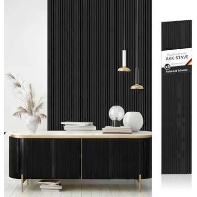 JSSZWYP AKK-STAVE Akustikpaneele Holz 240x60 cm (3er-Set 4,32 m²) Akustik Paneele & Holzpaneele Wand Holzfurnier 3D Paneele Wand als Wandverkleidung Innen für Wohnzimmer(Schwarz) JSSZWYP AKK-STAVE Akustikpaneele Holz 240x60 cm (3er-Set 4,32 m²) Akustik Paneele & Holzpaneele Wand Holzfurnier 3D Paneele Wand als Wandverkleidung Innen für Wohnzimmer(Schwarz)