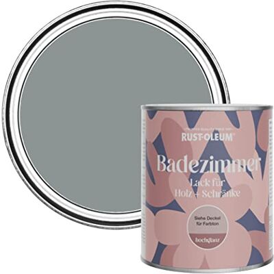 Rust-Oleum feuchtigkeitsresistente dunkelgrau Badezimmerholz- und Schrankfarbe in Hochglanz Finish Blaugrau 750ML Rust-Oleum feuchtigkeitsresistente dunkelgrau Badezimmerholz- und Schrankfarbe in Hochglanz Finish Blaugrau 750ML