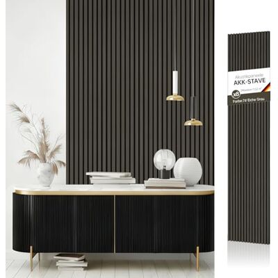 JSSZWYP AKK-STAVE Akustikpaneele Holz 240x60 cm (8er-Set 11,52 m²) Akustik Paneele & Holzpaneele Wand Holzfurnier 3D Paneele Wand als Wandverkleidung Innen für Wohnzimmer(Eiche Grau) JSSZWYP AKK-STAVE Akustikpaneele Holz 240x60 cm (8er-Set 11,52 m²) Akustik Paneele & Holzpaneele Wand Holzfurnier 3D Paneele Wand als Wandverkleidung Innen für Wohnzimmer(Eiche Grau)