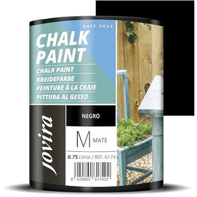 JOVIRA PINTURAS Chalk Paint Kreidefarbe für Möbel Matte Oberfläche. Erneuern Sie Ihre Möbel, Vintage Möbelfarbe. (750 Milliliter, Schwarz) JOVIRA PINTURAS Chalk Paint Kreidefarbe für Möbel Matte Oberfläche. Erneuern Sie Ihre Möbel, Vintage Möbelfarbe. (750 Milliliter, Schwarz)