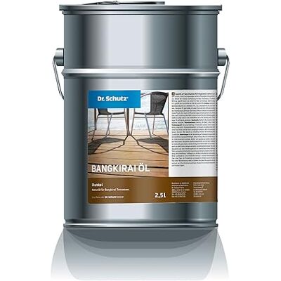 Dr. Schutz Bangkirai Öl 2,5 L Holzöl aussen für Terrassendielen und Gartenmöbel pigmentiert im Farbton Bangkirai naturölbasierte Holz-Imprägnierung mit Langzeitwirkung und UV-Schutz Terrassenöl Dr. Schutz Bangkirai Öl 2,5 L Holzöl aussen für Terrassendielen und Gartenmöbel pigmentiert im Farbton Bangkirai naturölbasierte Holz-Imprägnierung mit Langzeitwirkung und UV-Schutz Terrassenöl