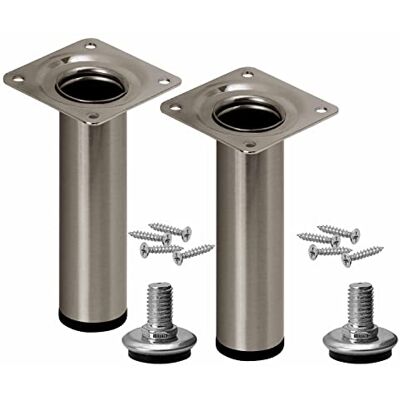 Stahlia Möbelfüße verstellbar 8cm Höhe Edelstahl-gebürstet (2 Stück) Ø30mm Sofafuß Stahlrohrfuß Sockelfuß Schrankfuß Füße für Möbel Tischbein Rund belastbar bis 50 kg Stahlia Möbelfüße verstellbar 8cm Höhe Edelstahl-gebürstet (2 Stück) Ø30mm Sofafuß Stahlrohrfuß Sockelfuß Schrankfuß Füße für Möbel Tischbein Rund belastbar bis 50 kg