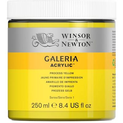 Winsor & Newton Galeria Acrylfarbe 250ml – Process Gelb 2037527 – Hochpigmentiert, brillante Farbkraft, starke Deckkraft, schnell trocknend & vielseitig einsetzbar Winsor & Newton Galeria Acrylfarbe 250ml – Process Gelb 2037527 – Hochpigmentiert, brillante Farbkraft, starke Deckkraft, schnell trocknend & vielseitig einsetzbar