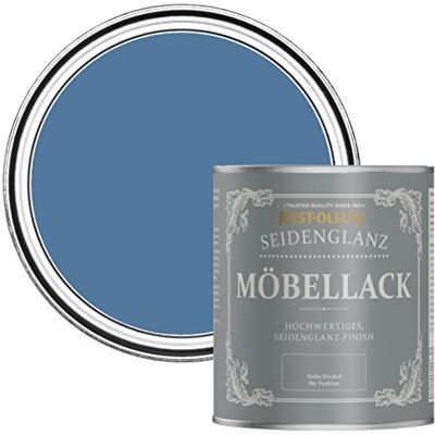 Rust-Oleum blau Möbelfarbe mit Seidenglanz-Finish, geruchsarm und wasserbasiert für Innenholz Blaue Seide 750ML Rust-Oleum blau Möbelfarbe mit Seidenglanz-Finish, geruchsarm und wasserbasiert für Innenholz Blaue Seide 750ML