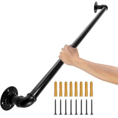VEVOR Retro Wasserrohr Handlauf 90cm Industrieller Geländer Schutzbügel Kohlenstoffstahl Matt Handlauf Geländer Retro Industrie 95mm Abstand zur Wand Geeignet für Handläufe im Innen-/Außenbereich VEVOR Retro Wasserrohr Handlauf 90cm Industrieller Geländer Schutzbügel Kohlenstoffstahl Matt Handlauf Geländer Retro Industrie 95mm Abstand zur Wand Geeignet für Handläufe im Innen-/Außenbereich