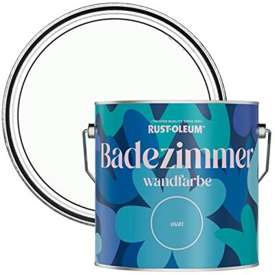 Rust-Oleum weiß feuchtigkeitsresistente Badezimmerwandfarbe Matt Finish Mondstein 2,5 litres Rust-Oleum weiß feuchtigkeitsresistente Badezimmerwandfarbe Matt Finish Mondstein 2,5 litres