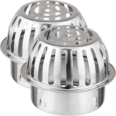 Relaxdays Dachrinnen Laubschutz, 2er Set, für 120 mm Fallrohre, Edelstahl, Schutz gegen Verstopfen, Laubfangkorb, Silber Relaxdays Dachrinnen Laubschutz, 2er Set, für 120 mm Fallrohre, Edelstahl, Schutz gegen Verstopfen, Laubfangkorb, Silber