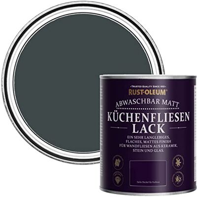 Rust-Oleum abwaschbare Küchenfliesenlack in schwarz mit Matt Finish Schwarzer Sand 750ML Rust-Oleum abwaschbare Küchenfliesenlack in schwarz mit Matt Finish Schwarzer Sand 750ML