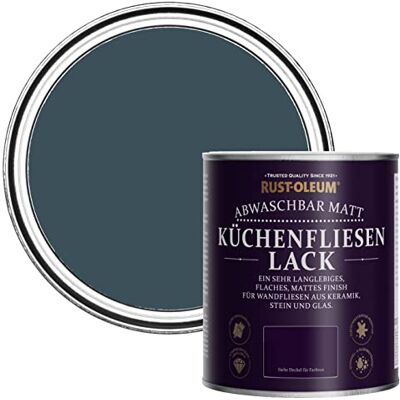 Rust-Oleum abwaschbare Küchenfliesenlack in dunkelblau mit Matt Finish Abendblau 750ML Rust-Oleum abwaschbare Küchenfliesenlack in dunkelblau mit Matt Finish Abendblau 750ML