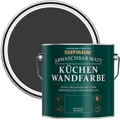 Rust-Oleum abwaschbare matte, geruchsarme schwarz Küchenwandfarbe Natürliche Holzkohle 2,5 Litres Rust-Oleum abwaschbare matte, geruchsarme schwarz Küchenwandfarbe Natürliche Holzkohle 2,5 Litres