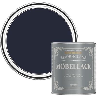 Rust-Oleum dunkelblau Möbelfarbe mit Seidenglanz-Finish, geruchsarm und wasserbasiert für Innenholz Abendblau 750ML Rust-Oleum dunkelblau Möbelfarbe mit Seidenglanz-Finish, geruchsarm und wasserbasiert für Innenholz Abendblau 750ML