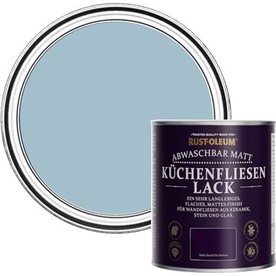 Rust-Oleum abwaschbare Küchenfliesenlack in blau mit Matt Finish Porzelanblau 750ML Rust-Oleum abwaschbare Küchenfliesenlack in blau mit Matt Finish Porzelanblau 750ML