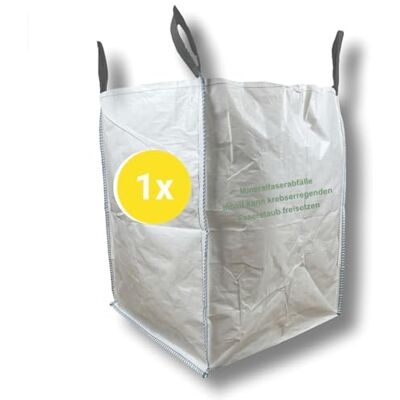 dm-folien gmbh dm-folien Big Bag Mineralwolle 90x90x120cm I 1 Stück I SWL 500 kg I Mineralwolle Sack mit 2 Hebeschlaufen & Schürze I KMF Big Bag Säcke mit 970 Liter Fassungsvermögen I stabil & beschichtet dm-folien gmbh dm-folien Big Bag Mineralwolle 90x90x120cm I 1 Stück I SWL 500 kg I Mineralwolle Sack mit 2 Hebeschlaufen & Schürze I KMF Big Bag Säcke mit 970 Liter Fassungsvermögen I stabil & beschichtet