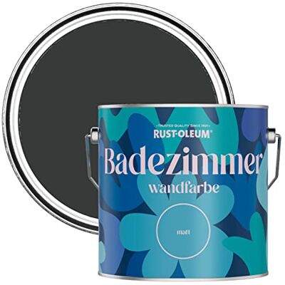 Rust-Oleum schwarz feuchtigkeitsresistente Badezimmerwandfarbe Matt Finish Natürliche Holzkohle 2,5 litres Rust-Oleum schwarz feuchtigkeitsresistente Badezimmerwandfarbe Matt Finish Natürliche Holzkohle 2,5 litres